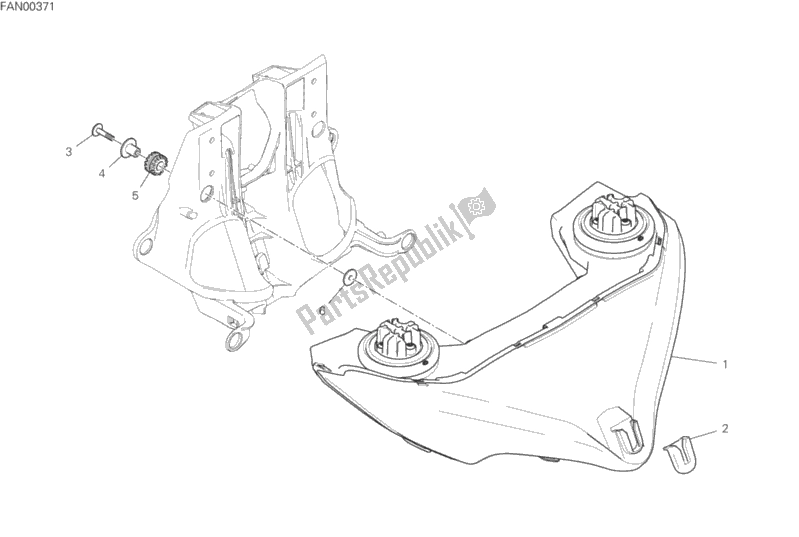 All parts for the Headlight of the Ducati Multistrada 1260 S Pikes Peak Thailand 2019